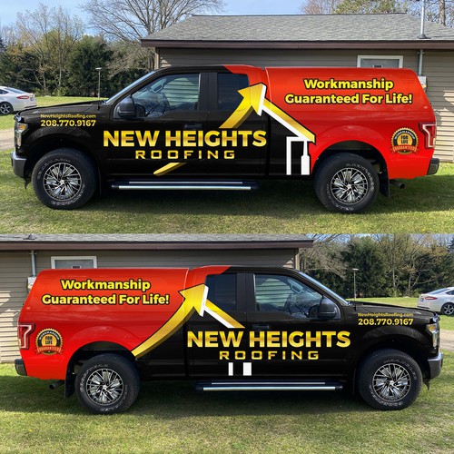 Create Bold And Professional Truck Wrap For High-End Roofing Company Design by ezesol™