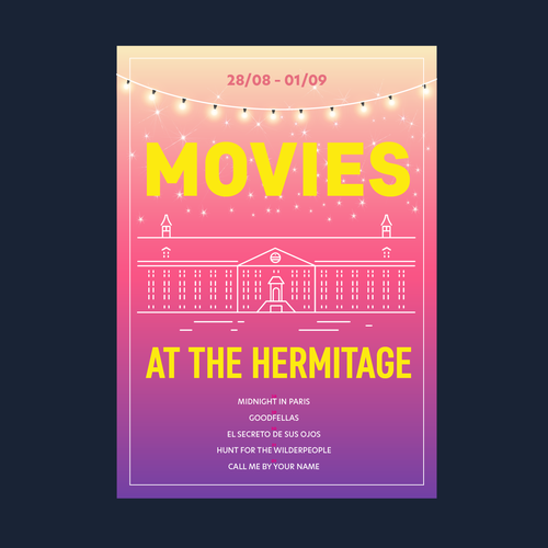 Fun, colorful and laid-back poster for outdoor film festival in historical Amsterdam Design by ppriess