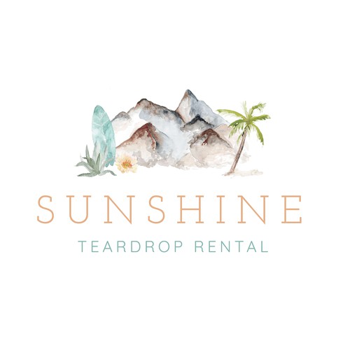 Design a "beachy" and feminine logo for a California travel trailer rental company. Design by lmcreative_