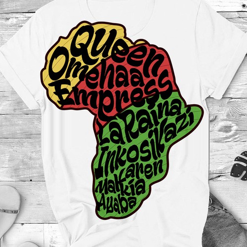 African Diaspora "QUEEN" Dialect T-Shirt Design Design by SORENKOgraph