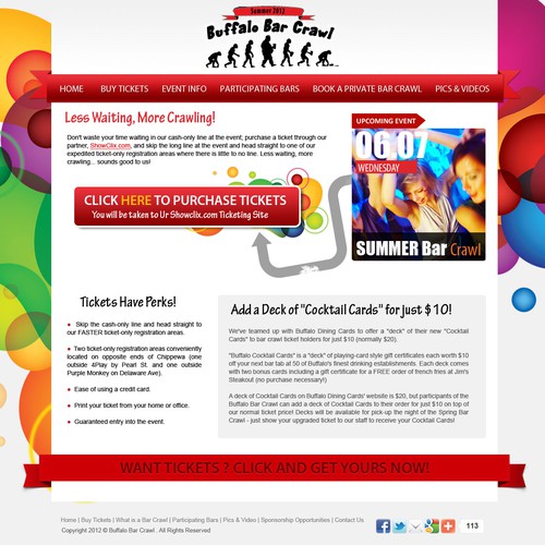 $1,420: New Website for "Bar Crawl" Nightlife Event Company! デザイン by rosiee007