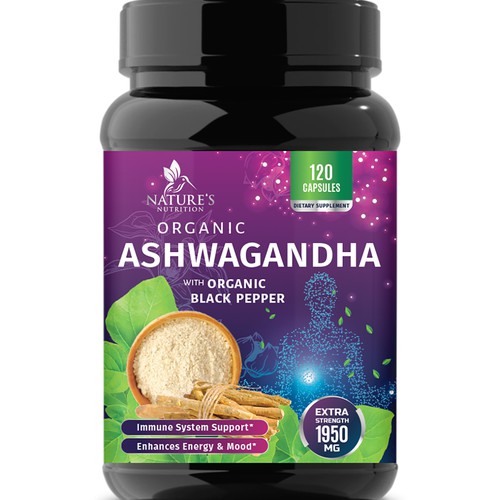 Natural Ashwagandha Capsules Design Needed for Nature's Nutrition Design réalisé par Wfemme