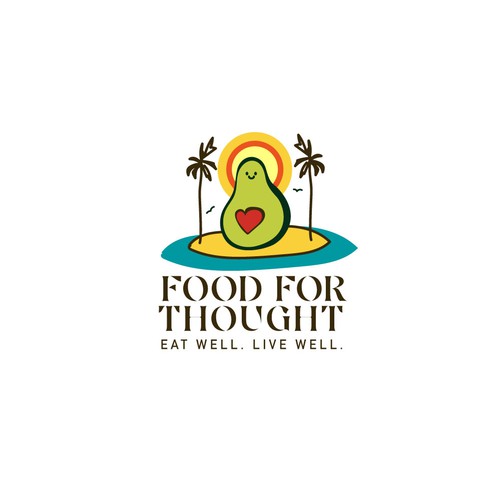 Fresh, Playful Island-Inspired Logo for Food For Thought – Organic Café & Market in the Florida Keys Design by m210297
