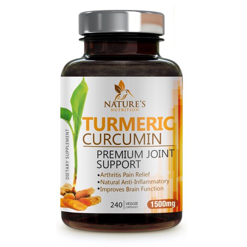 Nature's Nutrition needs a "beautiful label" for its Turmeric Extract bottle Design by agooshe