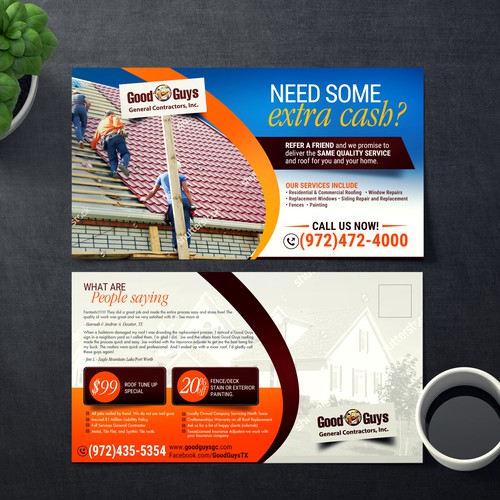 Follow up postcard for roofing contractor | Postcard, flyer or print ...