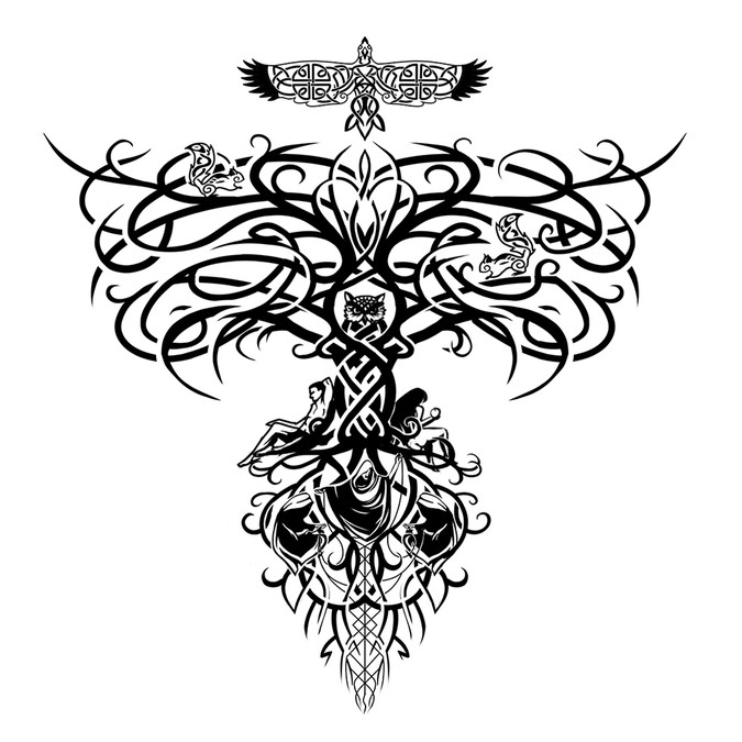 Norse Mythology Symbolism Back and/or Body Tattoo(s) Connected or ...