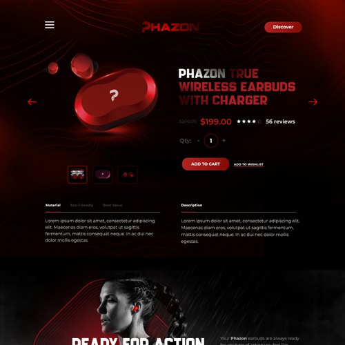 Wireless earbuds website remake Design by vyncadq