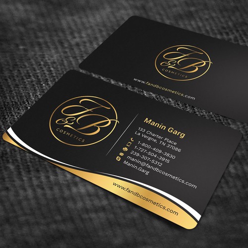 Black & Metallic Gold Business Cards Design by Jahid™