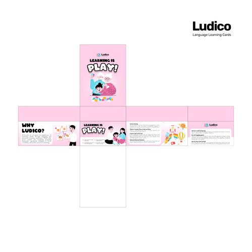 Design a box for language learning flashcards Design by Mr. Rious ⚡