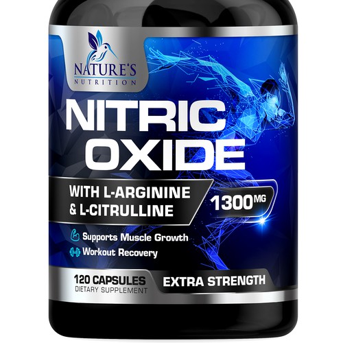 Nitric Oxide label design needed for Nature's Nutrition Réalisé par rembrandtjurin