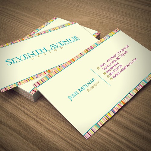 Quick & Easy Business Card For Seventh Avenue Design Design by Direk Nordz