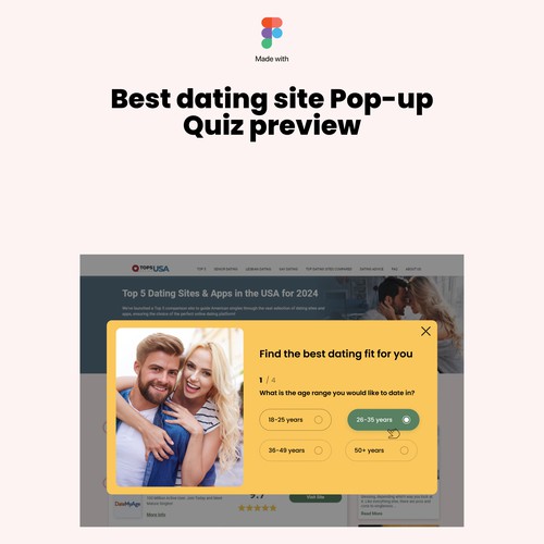 Engaging quiz feature design for product comparison website Design by DezainHub