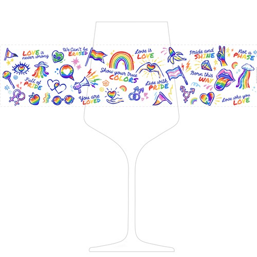 "Illustration for drinking glasses celebrating diversity - Pride" winning Character or mascot