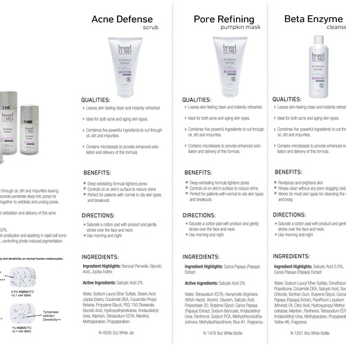 Skin care line seeks creative branding for brochure & fact sheet Design by stijncoppens