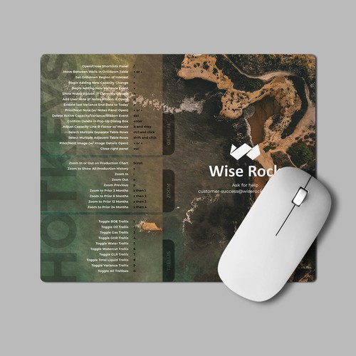 Mouse Pad Image to Showcase Company Logo & Software Hotkeys (7.75×9.25″ Mouse Pad) Design by dkuadrat™