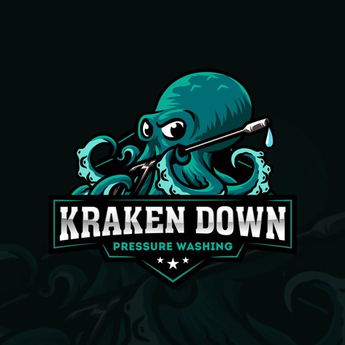 I need a powerful design for Kraken down pressure washing. Design by Elleve