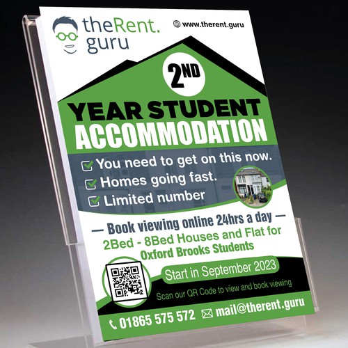 A5 Student Accommodation Flyer Design by abirk1