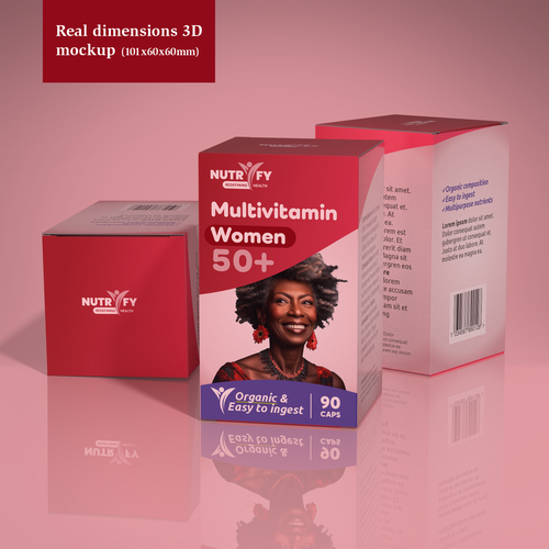 Design a premium packaging for Multivitamin for women 50+ brand for Nigerian Consumers Design réalisé par familydog