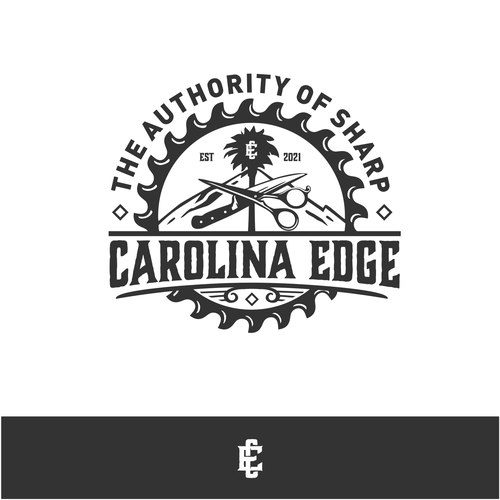 A retro / edgy logo for a mobile sharpening service called Carolina Edge Design by sikelwesi