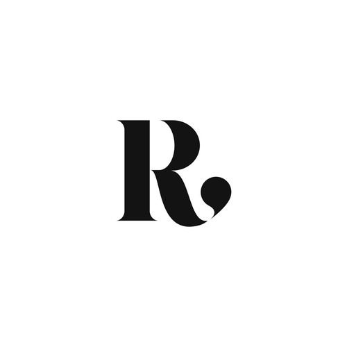 Design an artistic logo with just the letter 'R' (women's fashion brand