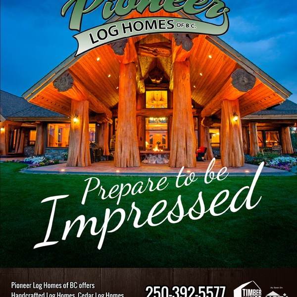 Magazine Ad Design showcasing our luxury log homes