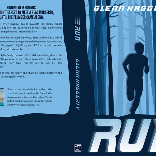 Create an awesome book cover for a middle-grade boys adventure story, Run! Design by coverquill