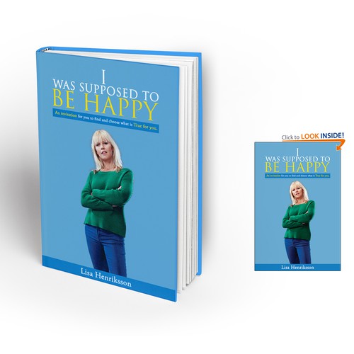 "I was supposed to be happy" - Book cover for Swedish Self Help Icon Design by Shivaal