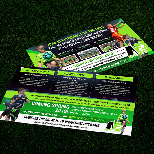 Exciting nfl flag youth football flyer for schools, Postcard, flyer or  print contest