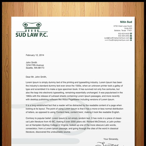 Letterhead for attorney | Stationery contest