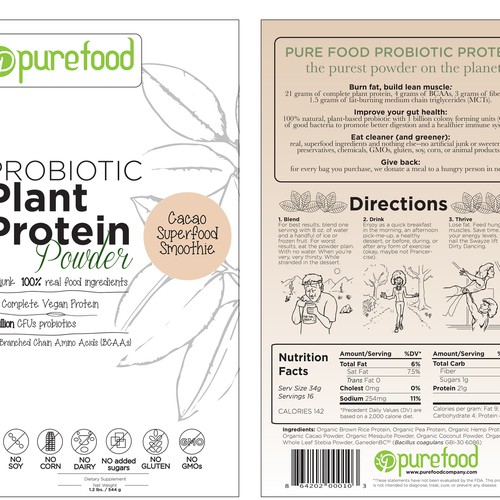 Diseño de Guaranteed Winner! - Design a Simple, Typography-driven Product Label for Our Healthy Protein Powder de AnaConstant