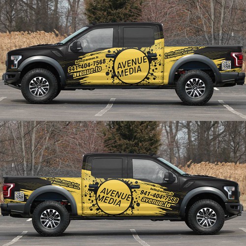 Need A Powerful / Aggressive Construction-Focused Wrap For Our Ford Raptor! Design by ezesol™