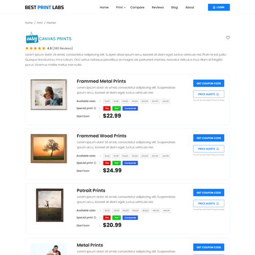 Design Print comparison website Design by don_is