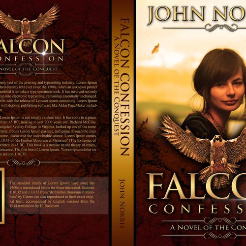 Creating a stunning book cover for "The Falcon Confession" Design by Arrowdesigns