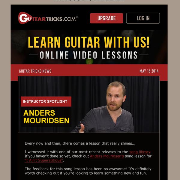 Email Design Template for Online Video Lessons