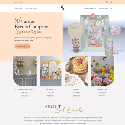 Develop an elegant website for a creative backdrops rental company Design by ⚡️unbox.style⚡️