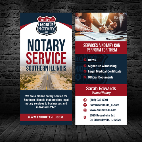 Rustic professional mobile notary design Postcard, flyer or print contest