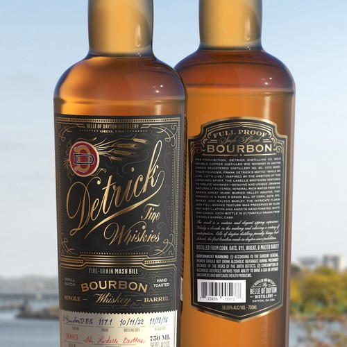 Vintage Bourbon Whiskey Label Design by Renata_Costa