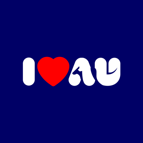 I Love Au Logo to appeal tourists and locals alike Design by akdesain