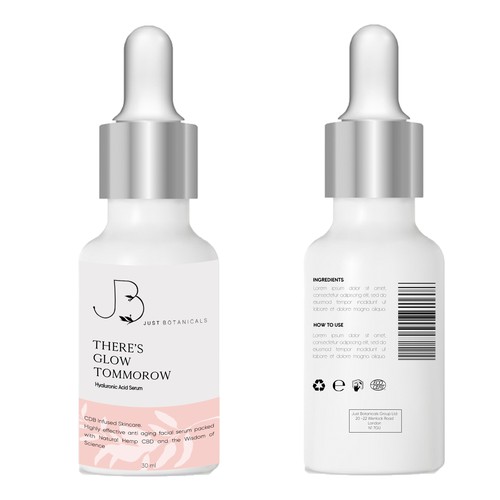 Luxury Label for CBD infused Hyaluronic Acid Serum Design by Yong Shen