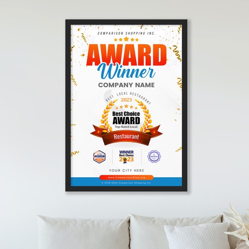 Poster For Award Winning Local Businesses Design by Monki D Loy