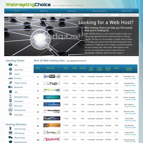 Redesign WebHostingChoice.com Design by peds