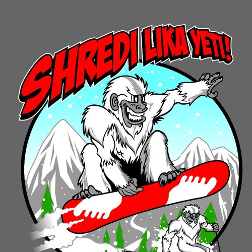 Create a quirky, artistic yeti shredding up the slopes Design by AGONY ANN