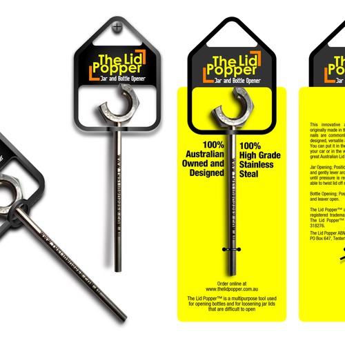 The Lid Popper  (jar and bottle opener) needs packaging Design by Rumon79