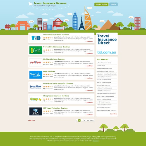 Create The Next Website Design For Travel Insurance Reviews Web Page Design Contest 99designs