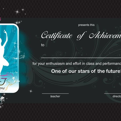 Creating a Dance Studio Certificate of Acheivement Design by Paijo Payah