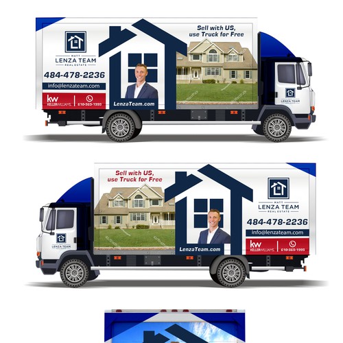 Custom Truck Design Wrap for Real Estate Agent, CREATIVE PROFESSIONAL CLEAN Design by Tanny Dew ❤︎