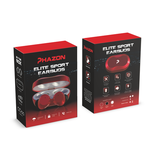 Wireless earbuds packaging box sleeve design Design by Reynaldo TahanZero