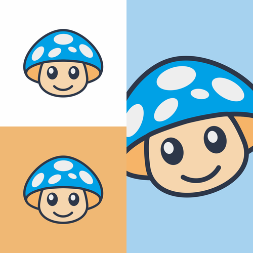 Youthful mushroom logo with eyes and a smile Design by chandra.k