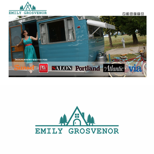 Create a vintage Airstream logo for a travel writer who wears many hats. Design von chandra.k
