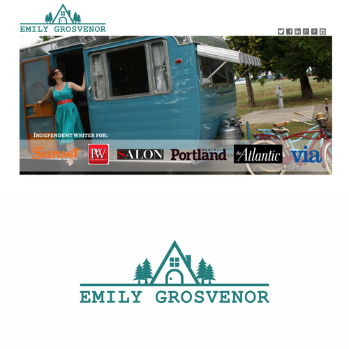 Create a vintage Airstream logo for a travel writer who wears many hats. Design by chandra.k